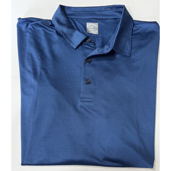Callaway‎ Opti Dry Men’s Navy Striped Short Sleeve Golf Polo XXL - Picture 1 of 7